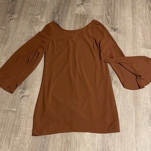 Camel Bell Sleeve Dress